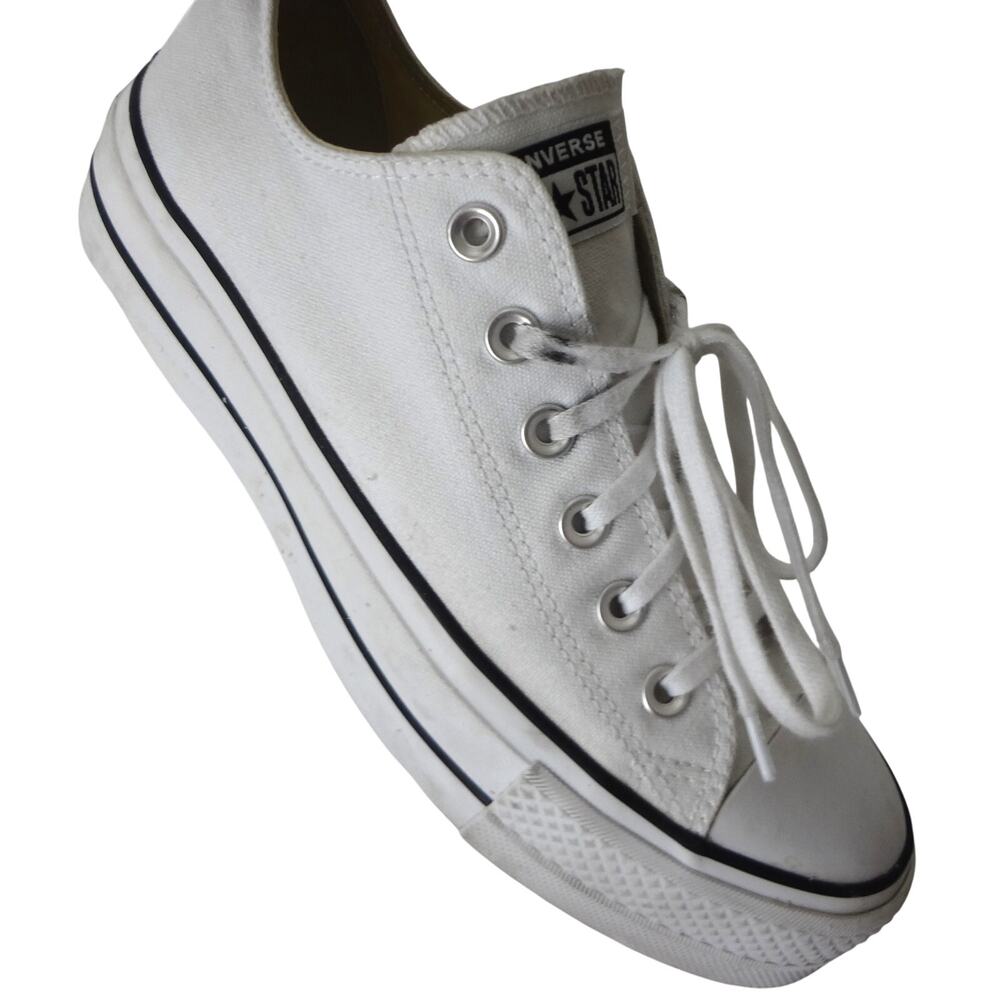 White Converse Chuck Taylor All Star Womens 9 Lift Platform Low Top Sneaker